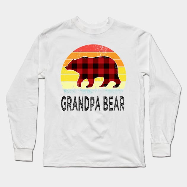 fathers day grandpa bear Long Sleeve T-Shirt by Bagshaw Gravity